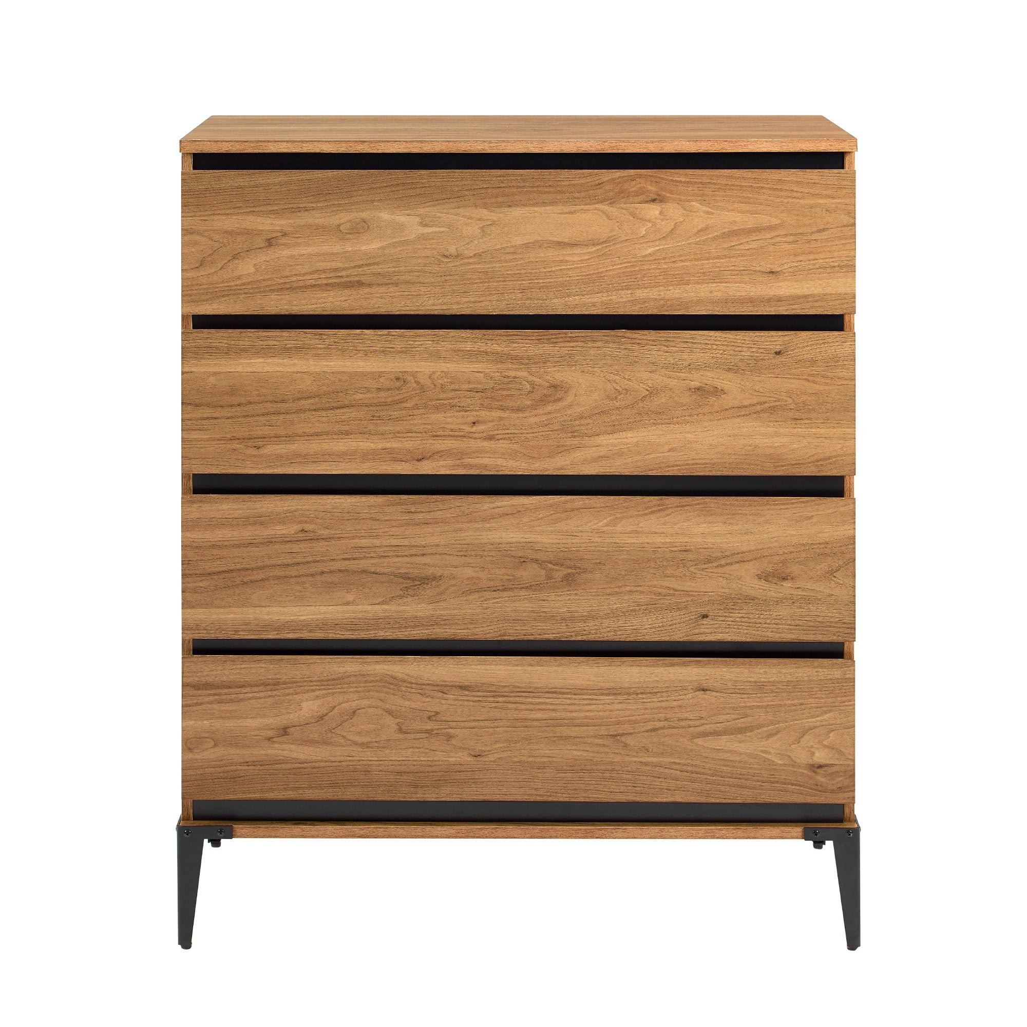 Manor Park Urban Industrial 4 Drawer Vertical Dresser, English Oak