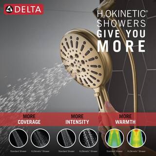 Delta 7-Spray Patterns 1.75 GPM 6.19 in. Wall Mount Handheld Shower Head with SureDock Magnetic in Lumicoat Champagne Bronze 54910-CZ-PR-PK