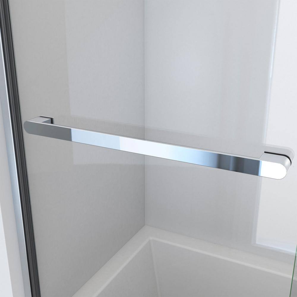 DreamLine Charisma-X 60 in. W x 58 in. H Semi Frameless Sliding Tub Door in Chrome with Clear Glass SHDR-136058X-01