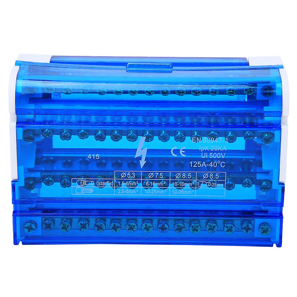 Terminalblock Distribution Box Din Rail 4-level Single Phase With Transparent Dust Cover