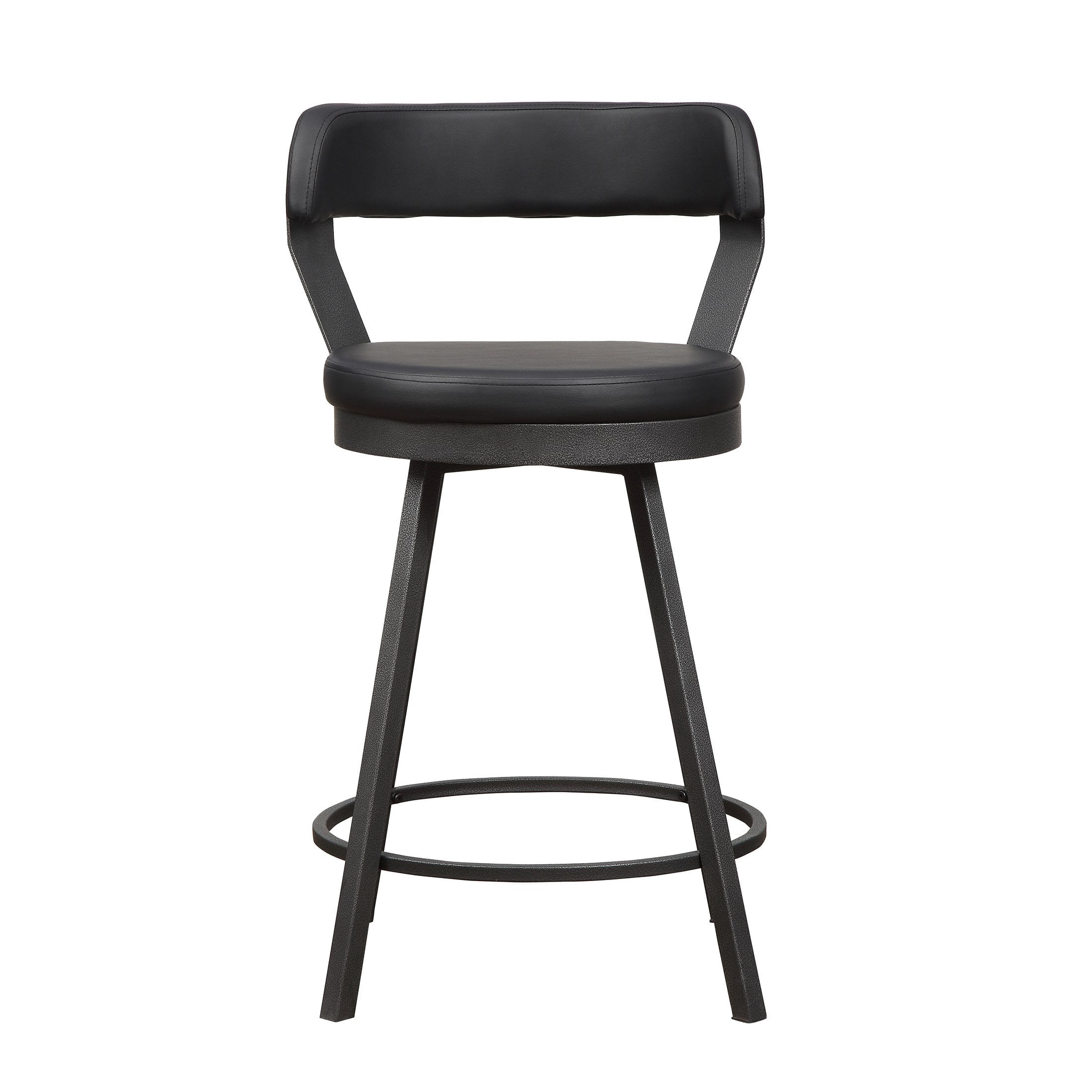 OakvillePark Belmar Swivel Counter Height Barstool (Set of 2)， Black