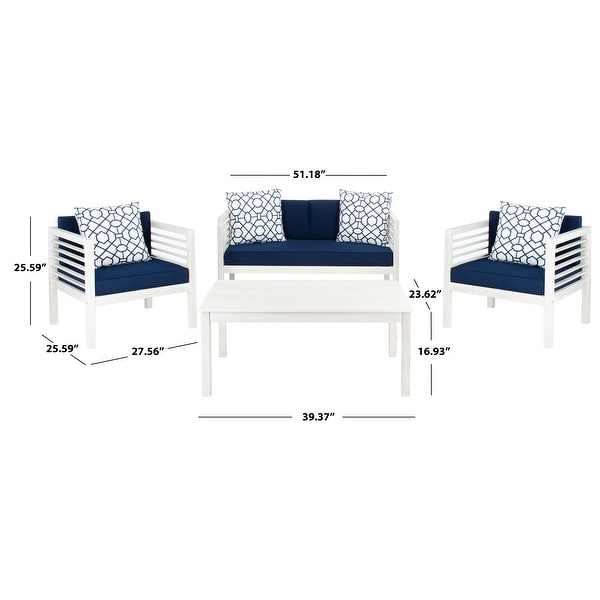 SAFAVIEH Outdoor Living Alda 4piece Set with Accent Pillows