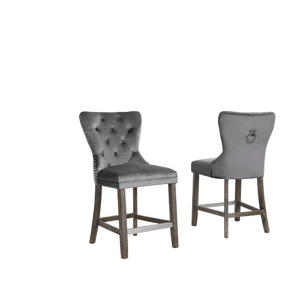 Best Quality Furniture Tufted Velvet Counter Chairs with Ring