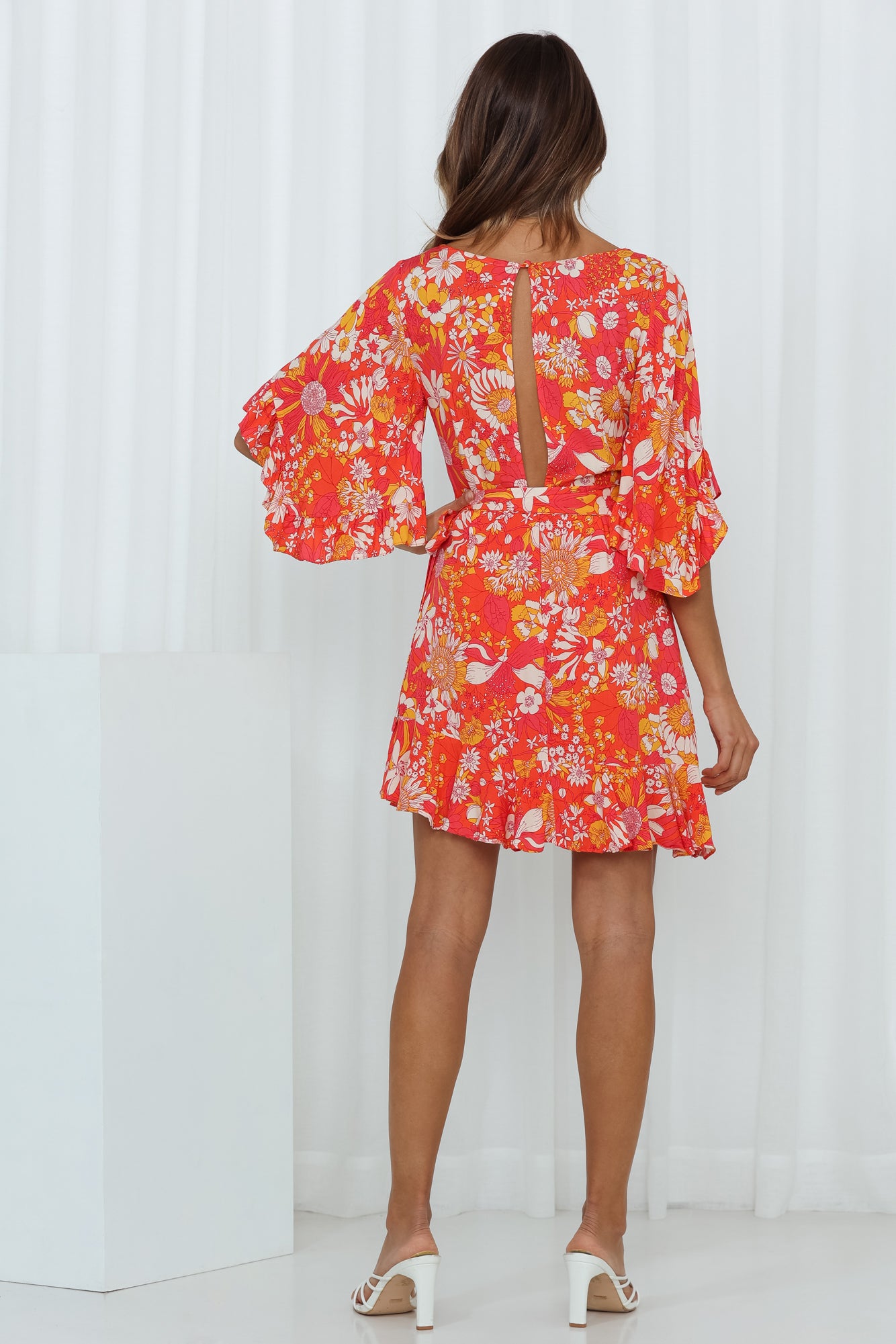 Waffles At Brunch Dress Orange