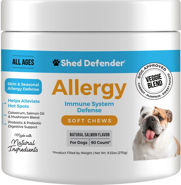 Shed Defender Allergy and Immune System Defense Soft Chew Dog Supplement， 90 count