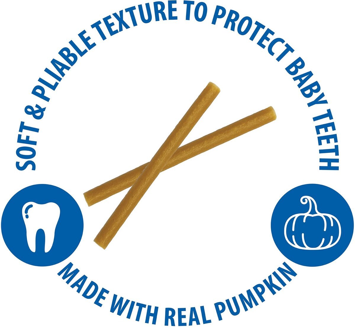 N-Bone Puppy Teething Sticks Pumpkin Dental Chew Treats， 3.74-oz bag