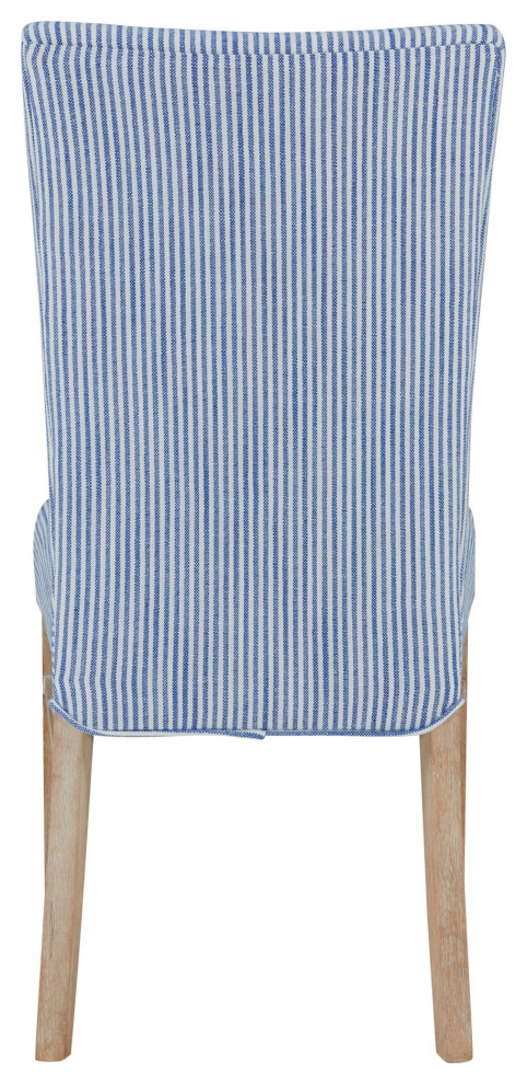 Pluto Fabric Chair Nwo Legs  Blue Stripes (Set Of 2)   Transitional   Dining Chairs   by Virgil Stanis Design  Houzz