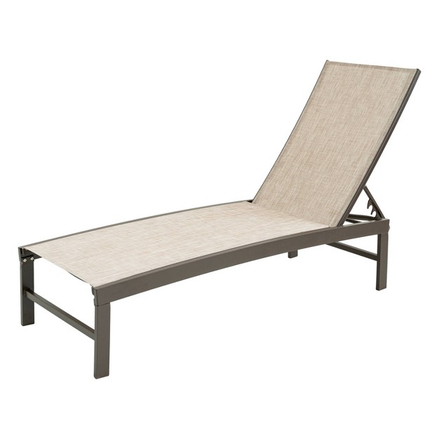 Outdoor Five Position Adjustable Chaise Lounge Chair Beige Crestlive Products