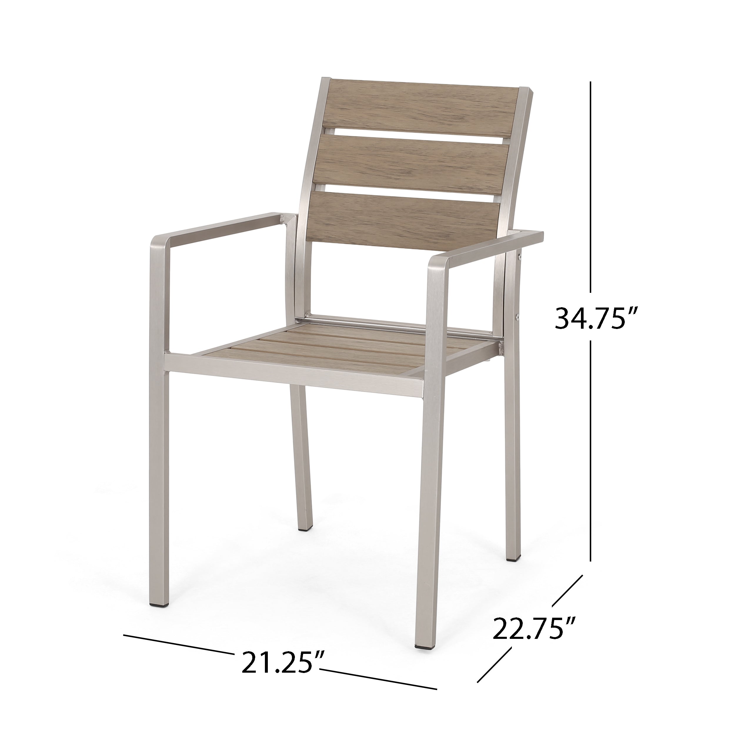 Cherie Outdoor Modern Aluminum 6 Seater Dining Set with Dining Bench