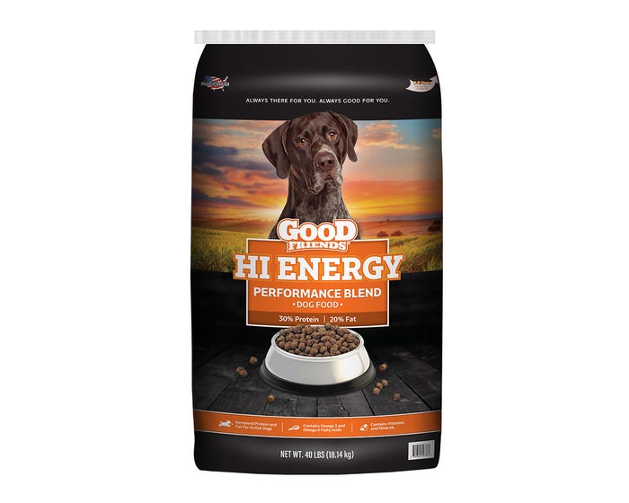 Good Friends Hi-Energy Performance Blend Dry Dog Food， 40 lb. Bag