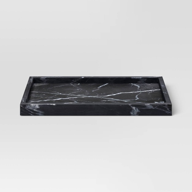 Marble Rectangle Tray Black