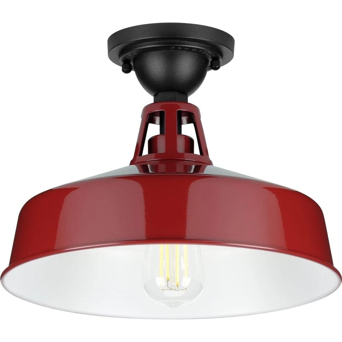 Cedar Springs Collection Red One-Light Semi-Flush Mount - 12.870