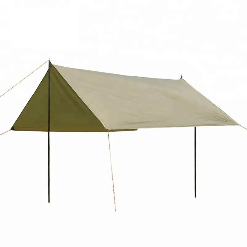 Outdoor Girder Shelter Sun Shade Rain Fly Ultralight Camping Tarp With Tent Pole Portable Waterproof Beach Tent Sun Shelter