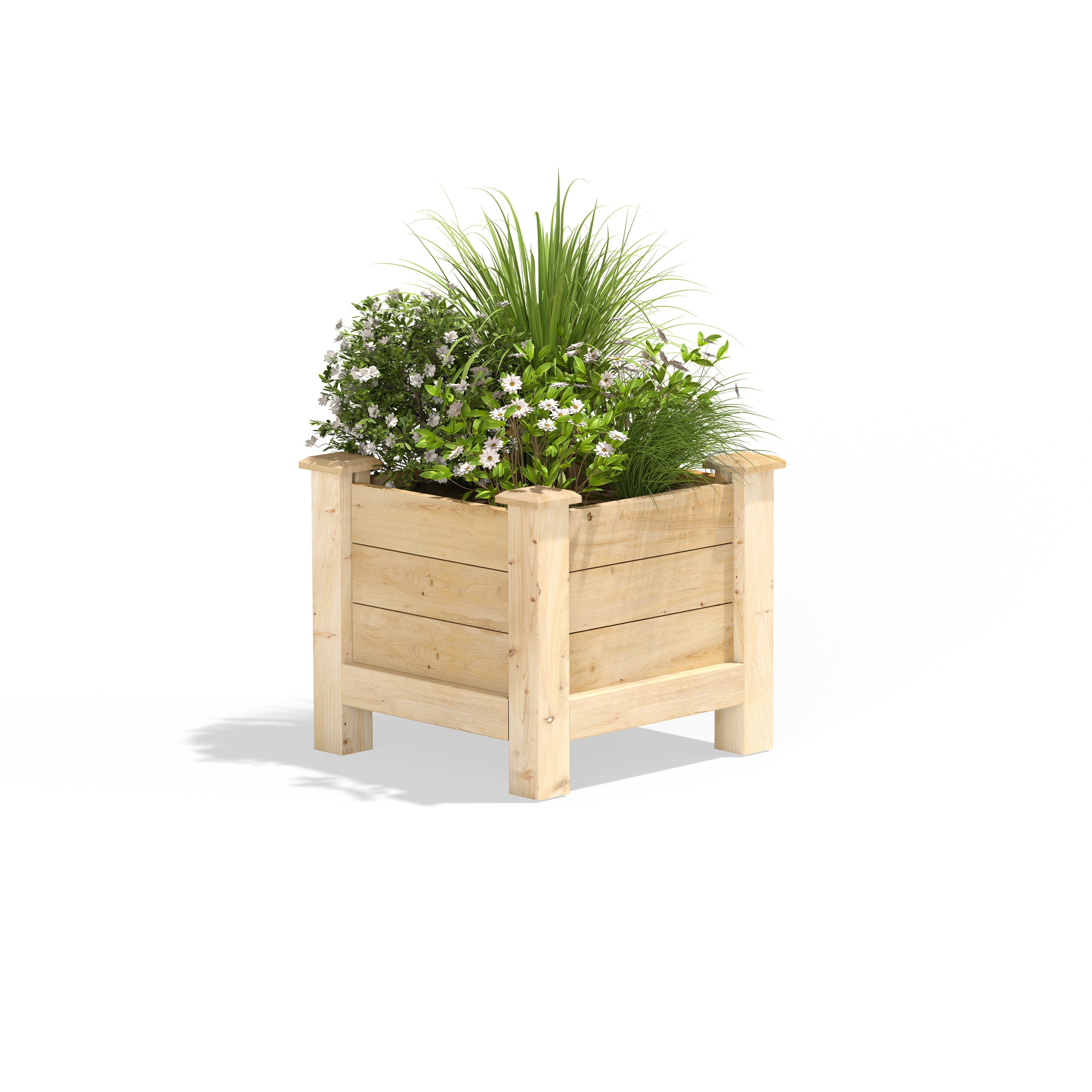 Greenes Fence Original Cedar Elevated Planter, 16" x 16" x 17"