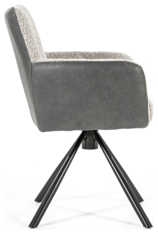 Beige Boucl√© With Gray Accent Chair  Eleonora Stef   Midcentury   Armchairs And Accent Chairs   by Luxury Furnitures  Houzz