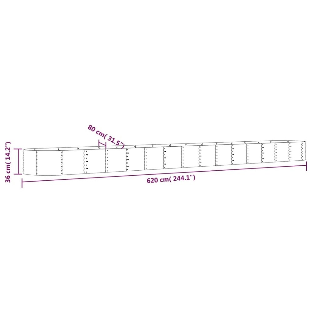 vidaXL Raised Garden Bed Raised Flower Bed Galvanized Steel Outdoor Planter