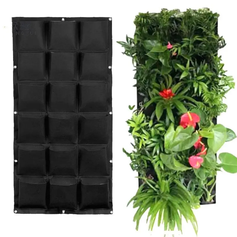 Nonwoven Fabric Wall Hanging Planter Bag Planting Bag Vertical Felt Garden Plant Grow Container Bags Felt Customized Fabric Pcs