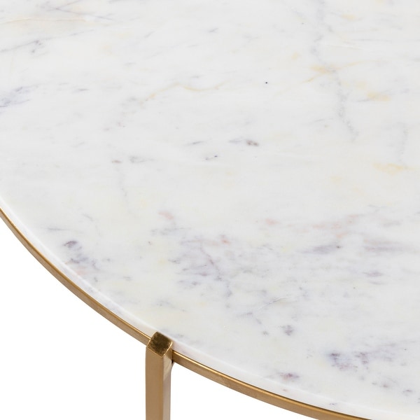 Tresana Marble and Matte Metal Modern Hand Crafted Center Table