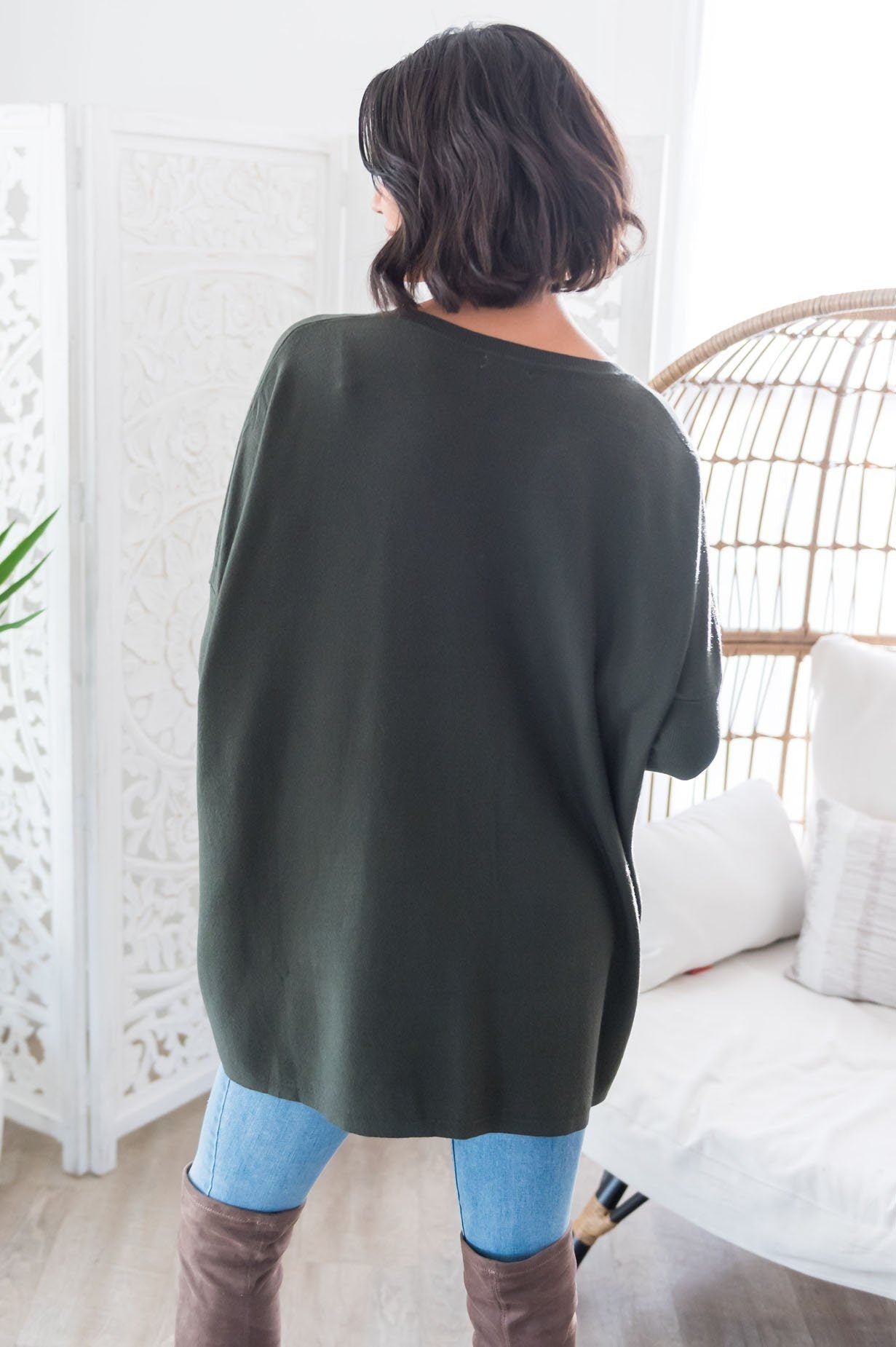 Casual Chic Modest Oversize Sweater