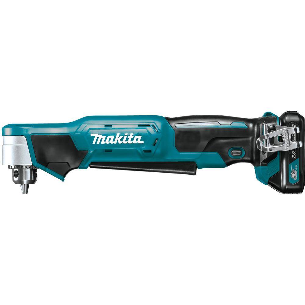 Makita 12V max CXT Lithium-Ion Cordless 38 in. Right Angle Drill Kit (2.0 Ah) AD03R1