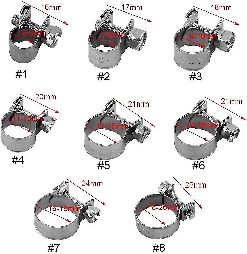 10 Pack Heavy Duty Stainless Steel Fuel Hose Clamps 6mm-20mm Optional Size For Plumbing (18-20mm)