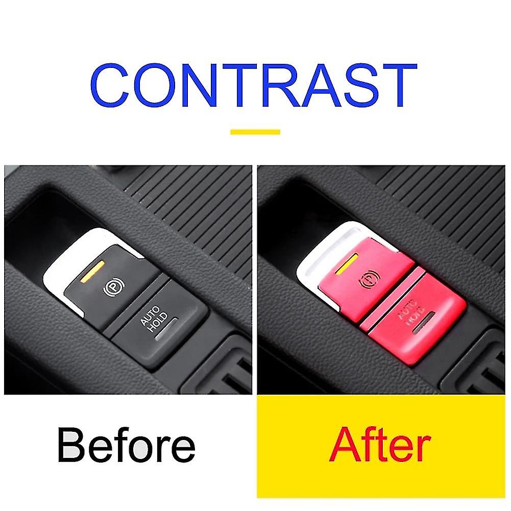 Car Handbrake Auto Hold P Switch Button Cover Trim For Golf 7 7.5 Mk7 At Accessories 2015-2019 Red