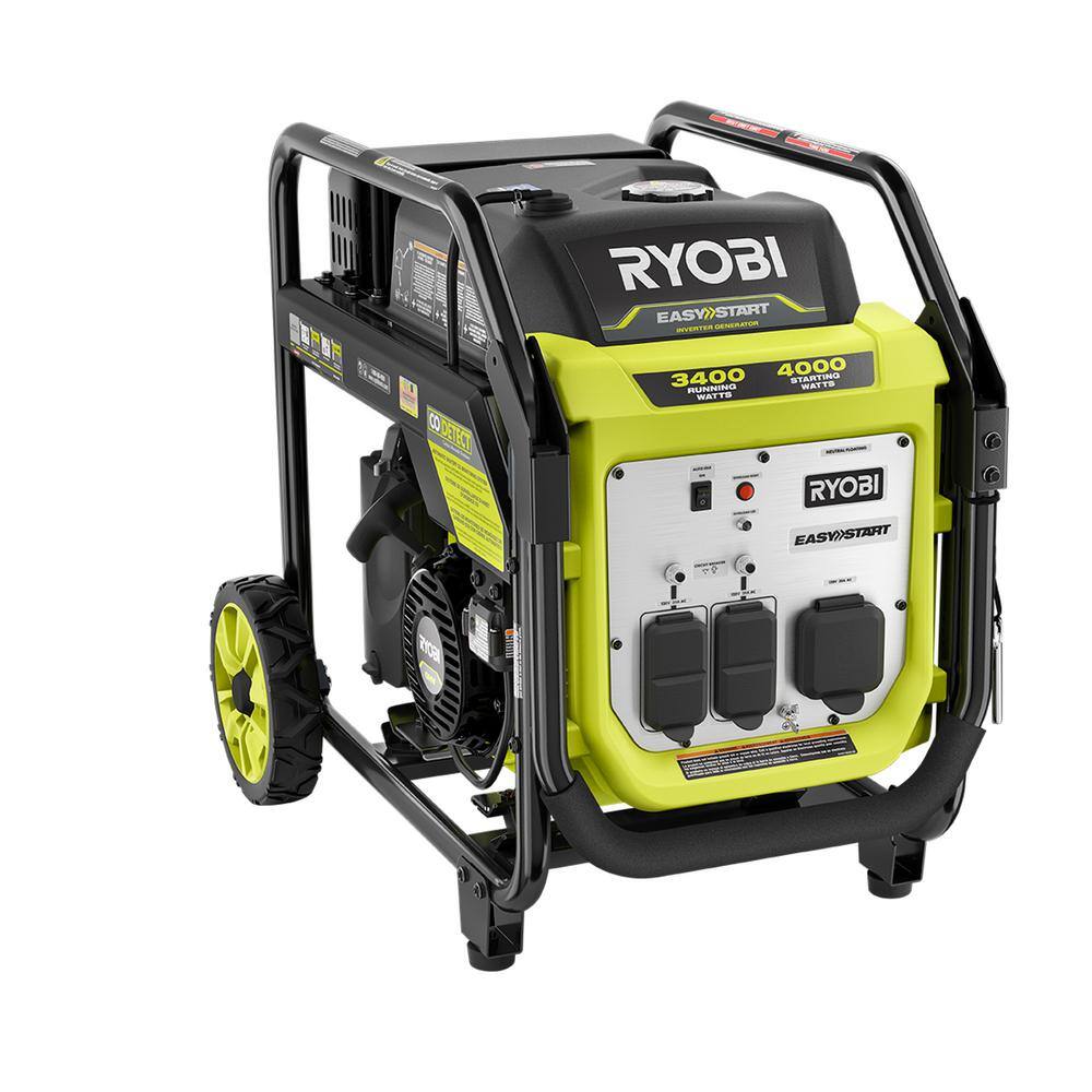 RYOBI 4000-Watt Gasoline Powered Digital Inverter Generator with CO Shutdown RYi4022X