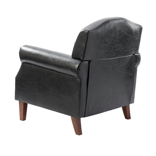 Giampiero Transitional Faux Leather Arm Chair with Nailhead Trim by HULALA HOME