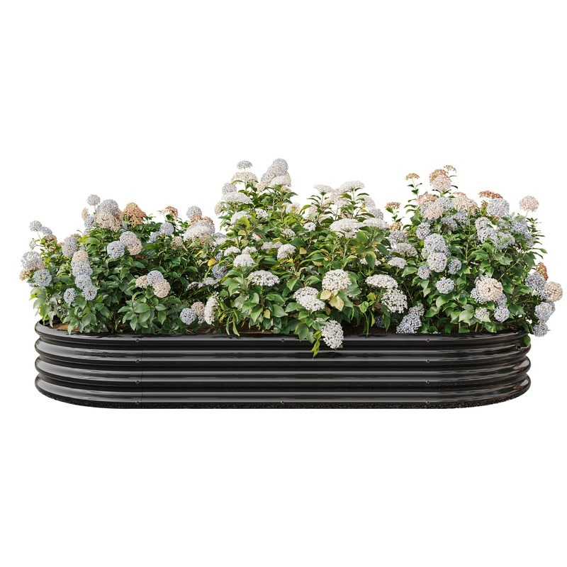 Oval shaped Large Raised Garden Bed  Galvanized Metal with Open Bottom