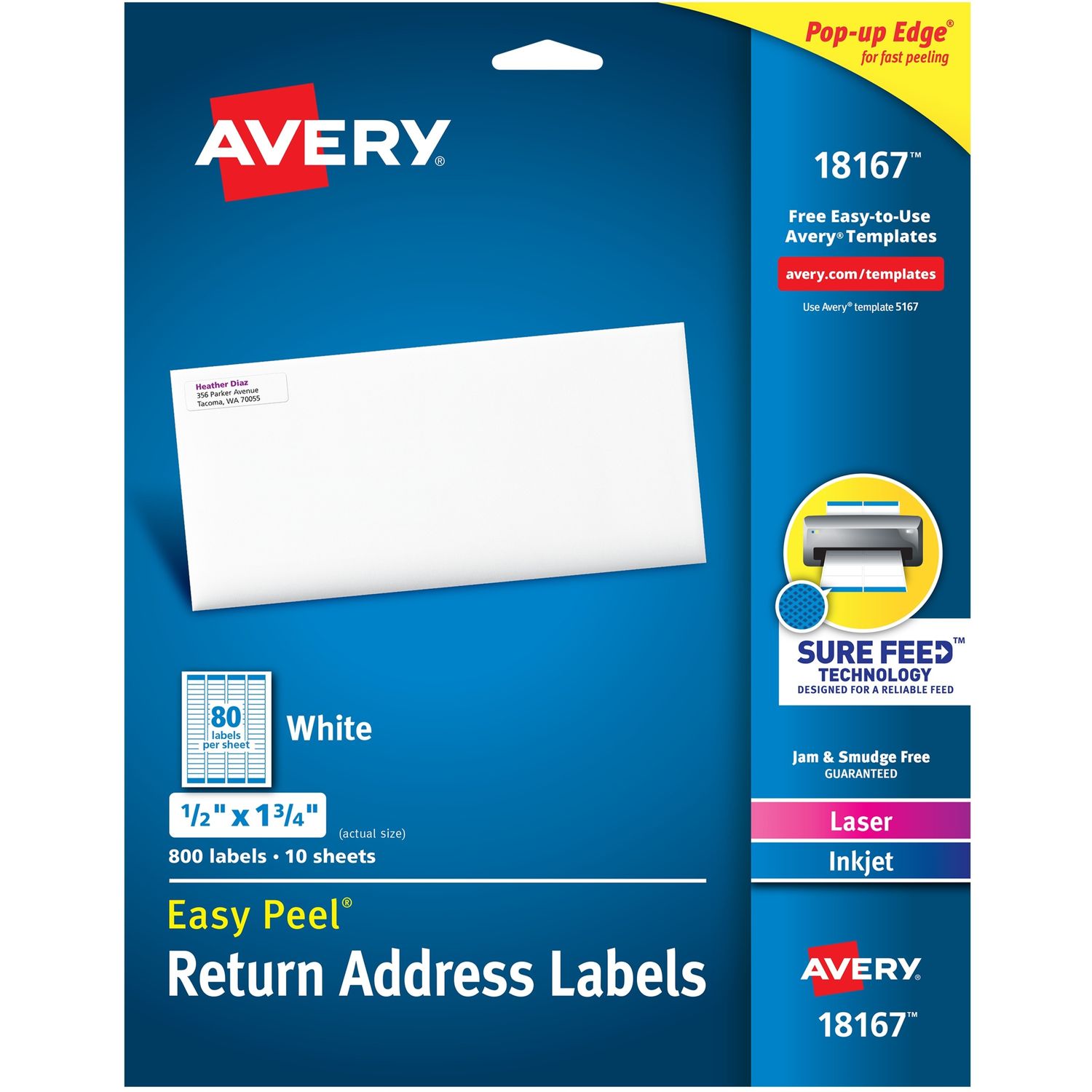 Laser and Inkjet Return Address Labels by Avery AVE18167