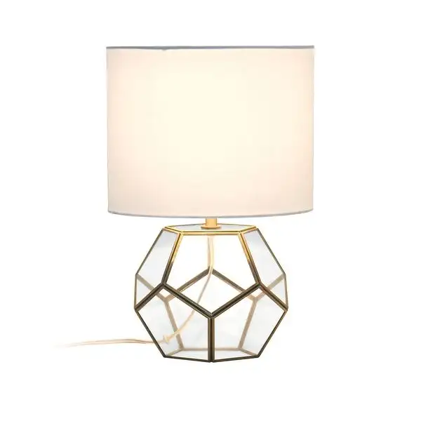 Lalia Home Transparent Octagonal Table Lamp， Brass