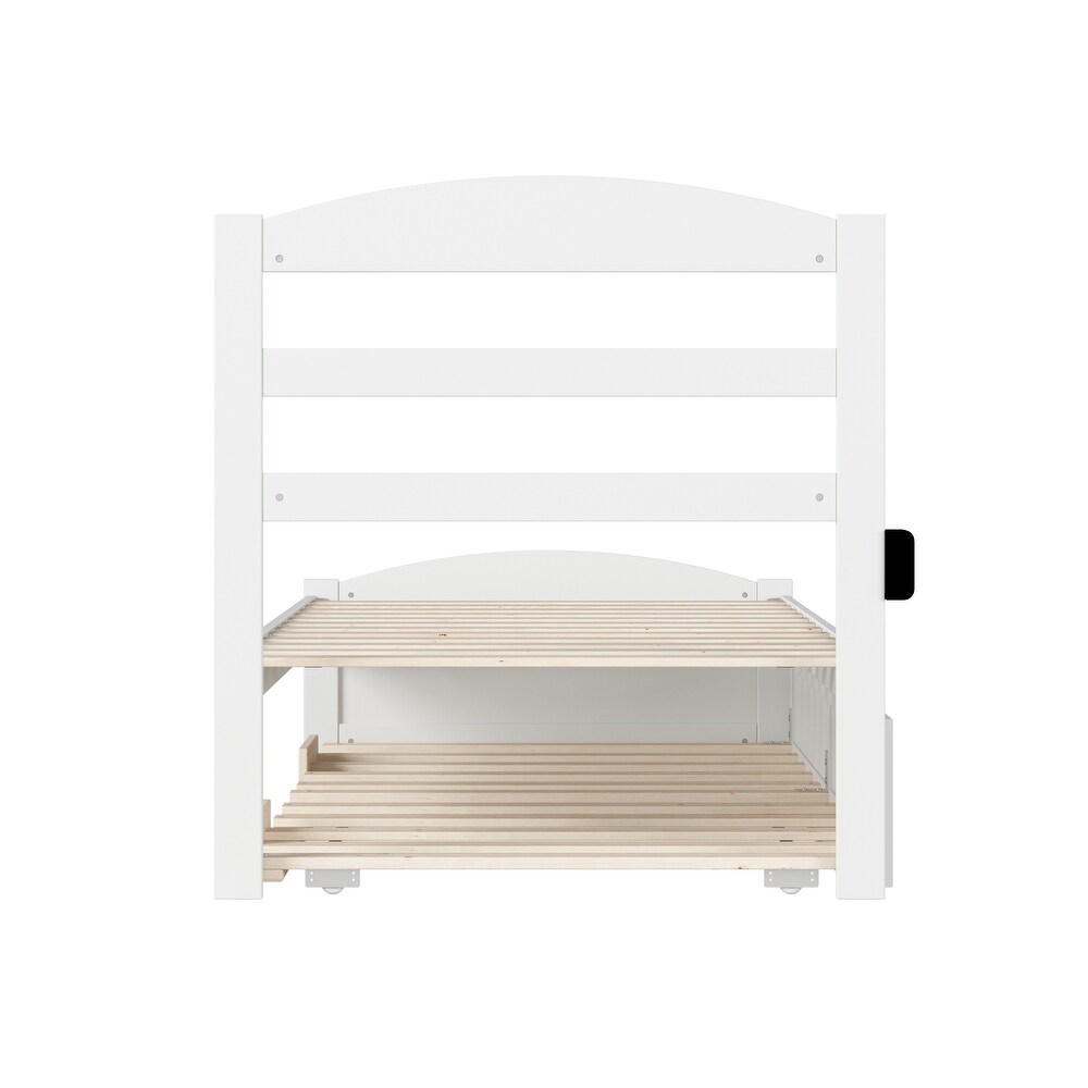 Warren Platform Bed with Footboard and Twin Trundle