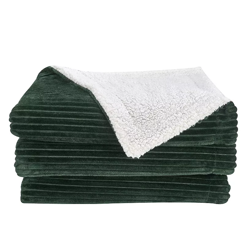 Ribbed Plush to Sherpa Reversible Blanket