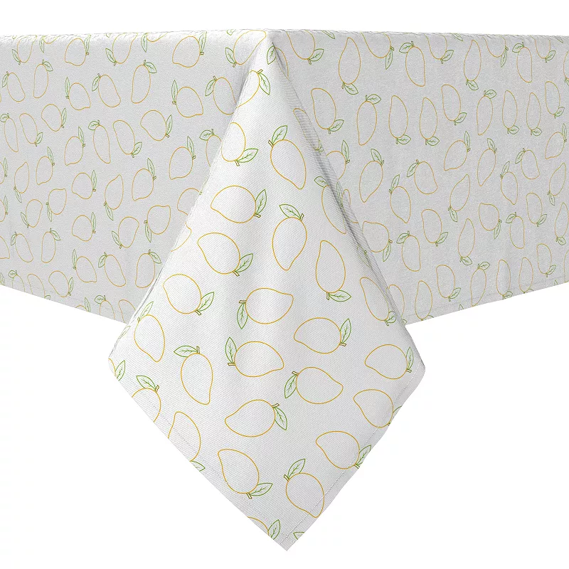 Square Tablecloth， 100% Cotton， 60x60， Mango Outline Design