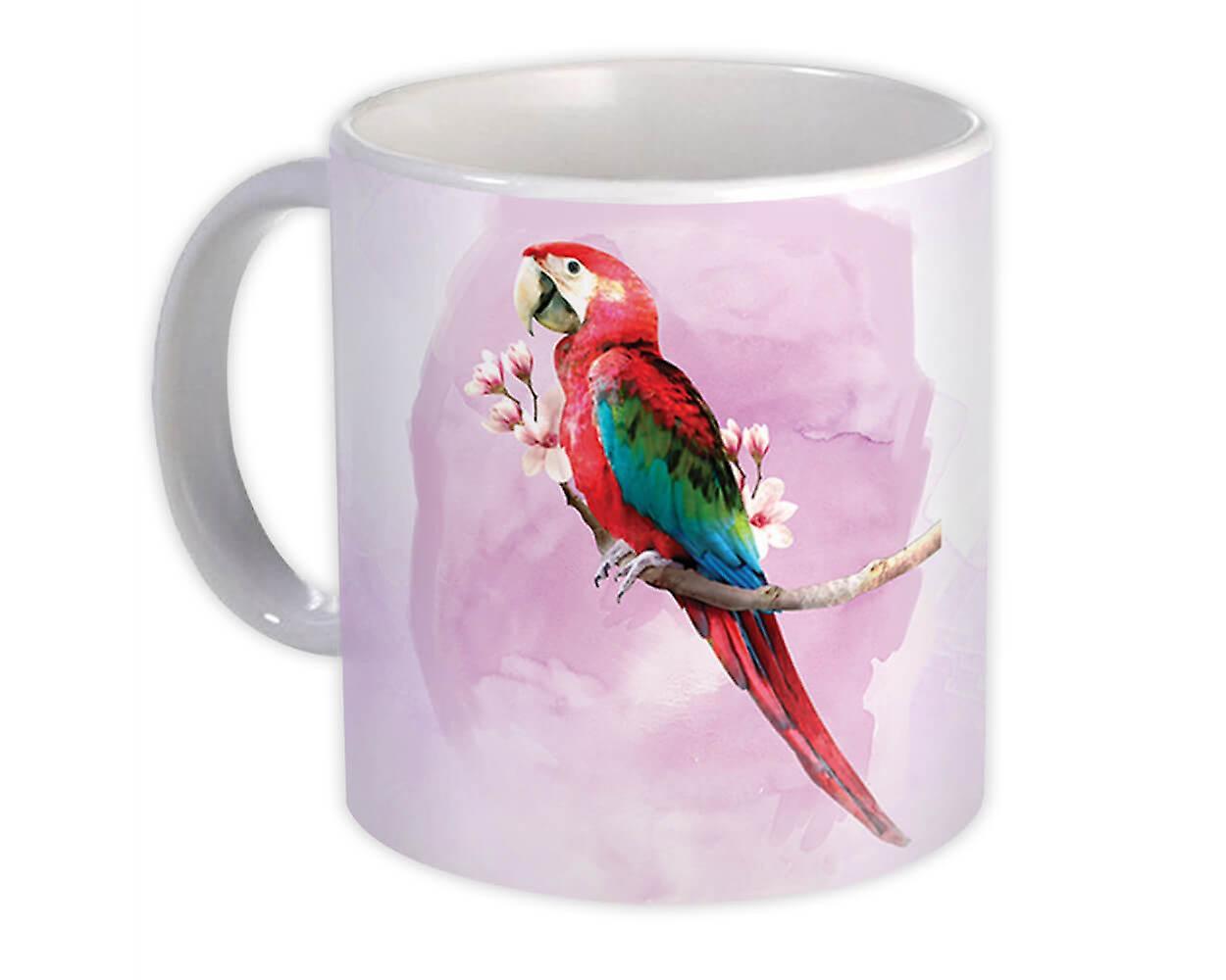 Gift Mug: Macaw Tropical Flowers Parrot