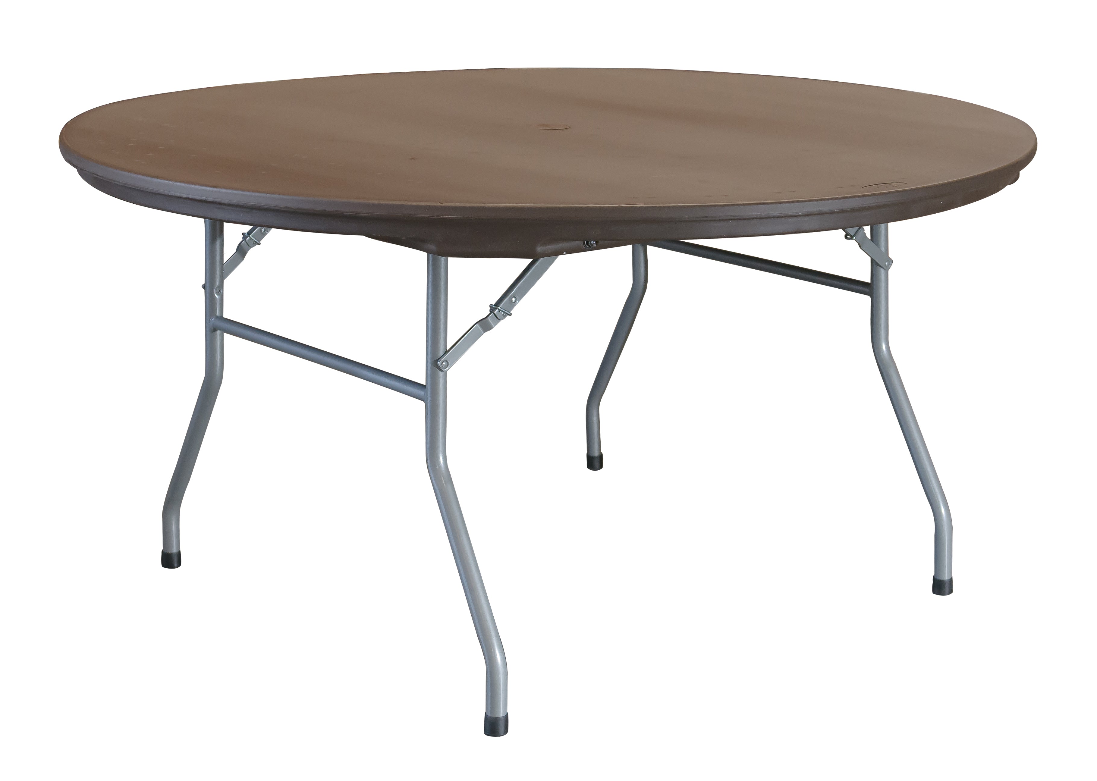 Rhino Resin Table - 60" Round with Umbrella Hole - Brown