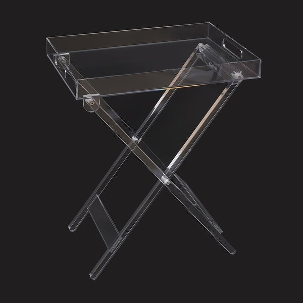 Clear Acrylic Folding Tray Table Side End Coffee Table