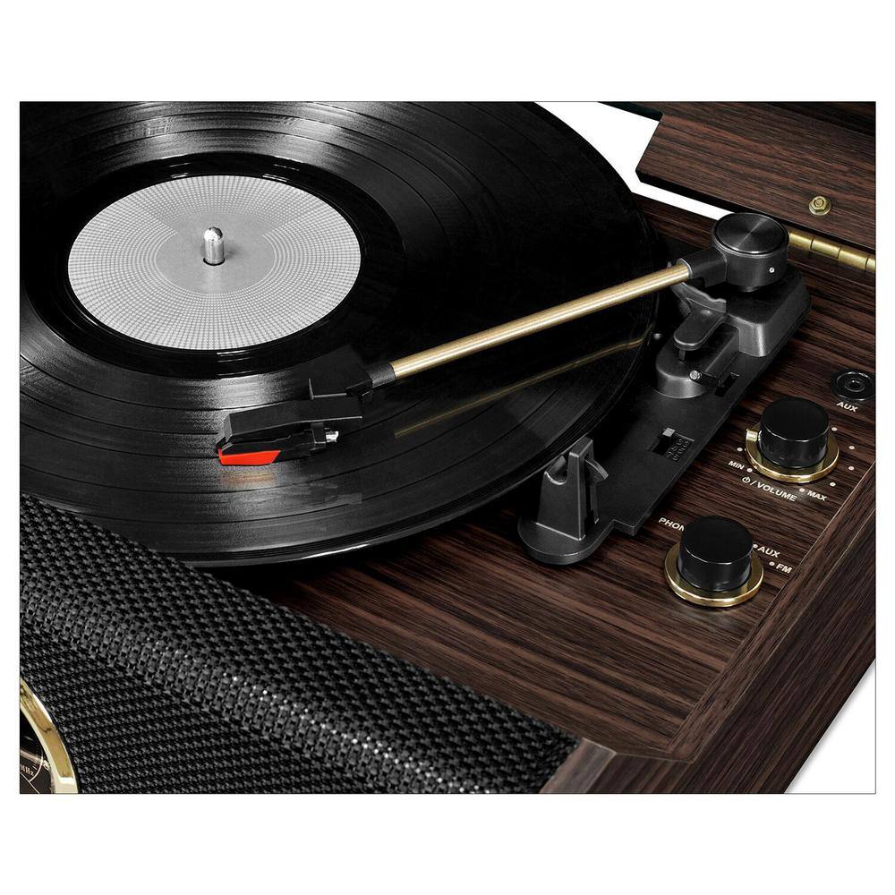 Victrola 4-in-1 Highland Bluetooth Record Player with 3-Speed Turntable with FM Radio VTA-330B-ESP