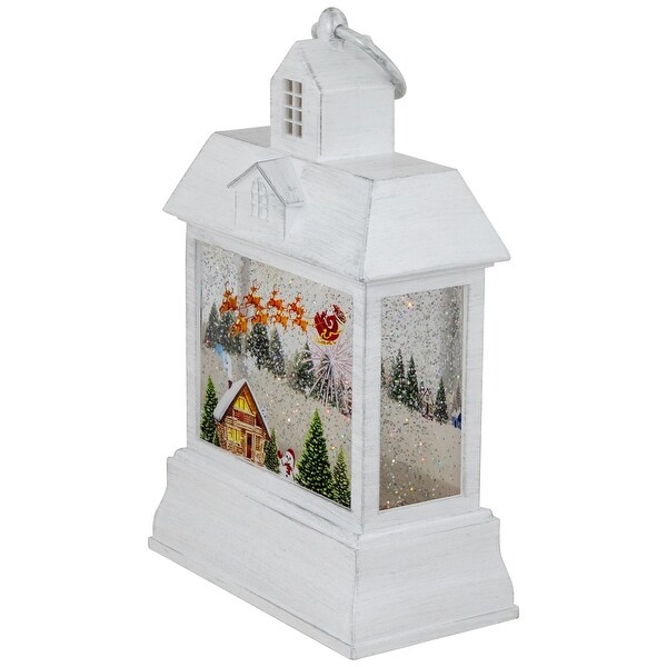 LED Lighted Santa's Sleigh Christmas Lantern Snow Globe