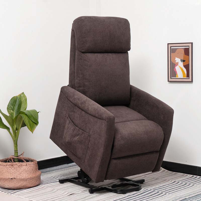 Fabric Power Lift Recliner Chair for Elderly, Electric Stand-Up Arm Chair with Remote, Adjustable Backrest, Side Pocket