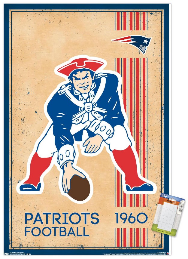 Trends International Nfl New England Patriots Retro Logo 14 Unframed Wall Poster Prints