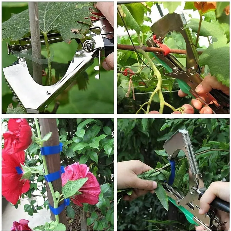 Garden Plant Tying Machine Branch Binding Twist Tapener Tape Tool for Plant Vine Grapes Raspberries Tomatoes and Vegetables