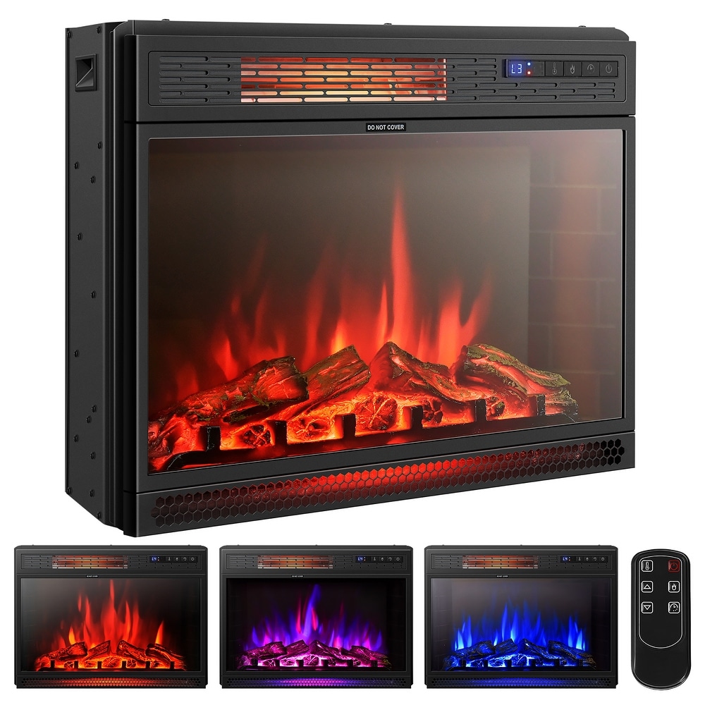 Costway 25''Electric Fireplace Freestanding   Recessed Heater Log   See Details