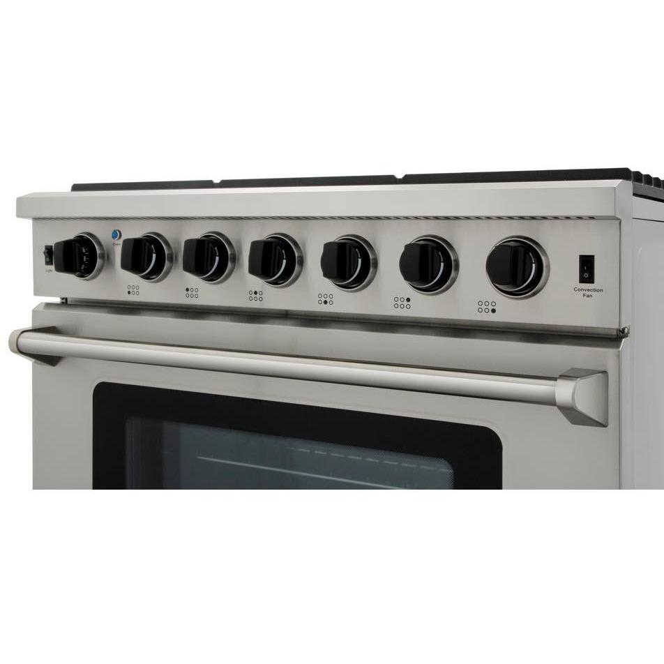 Thor Kitchen 36-inch Freestanding Gas Range with Convection Technology LRG3601U