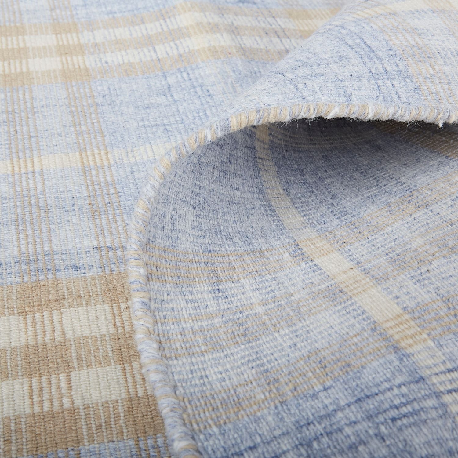 Moya Flatweave Blue and Tan Rug by BD Fine