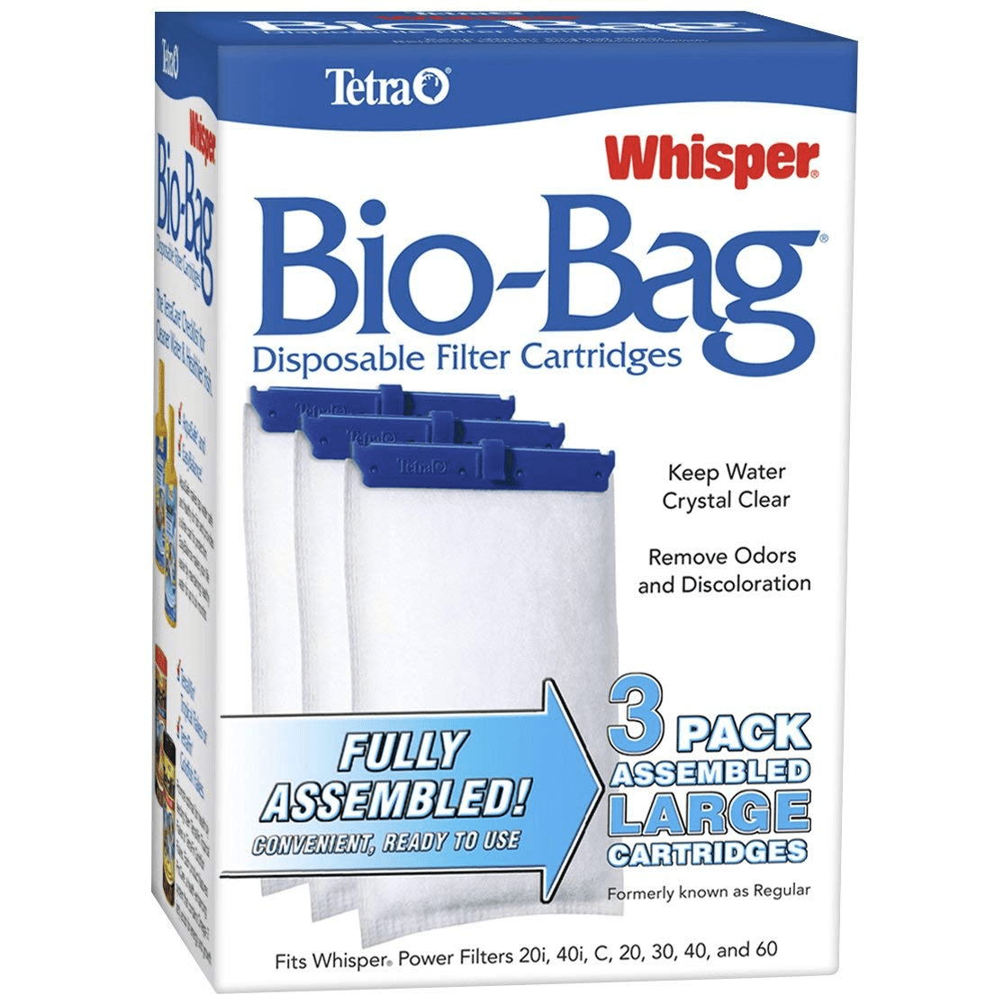 Tetra Whisper Bio-Bag Disposable Filter Cartridge 3 Count， for Aquariums， Large