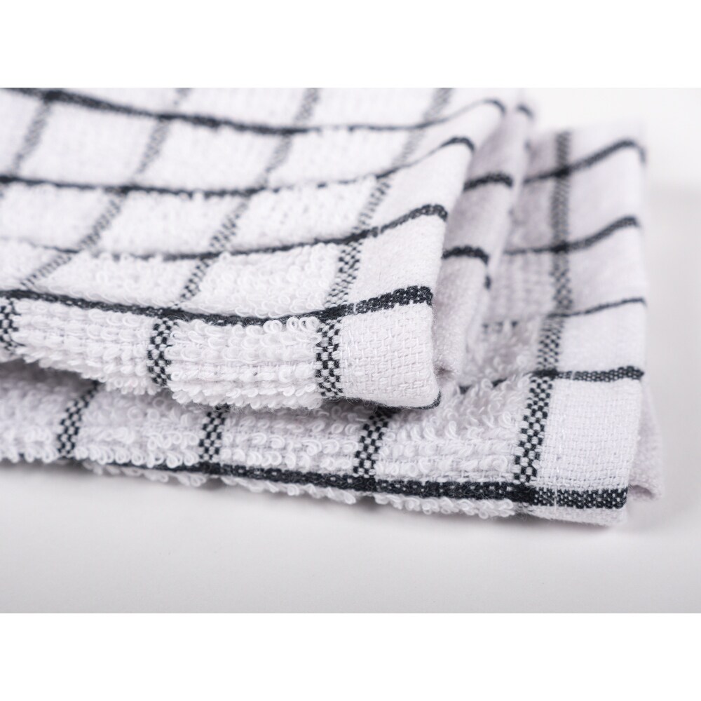 Checkered Terry Dish Cloths  Set of 6