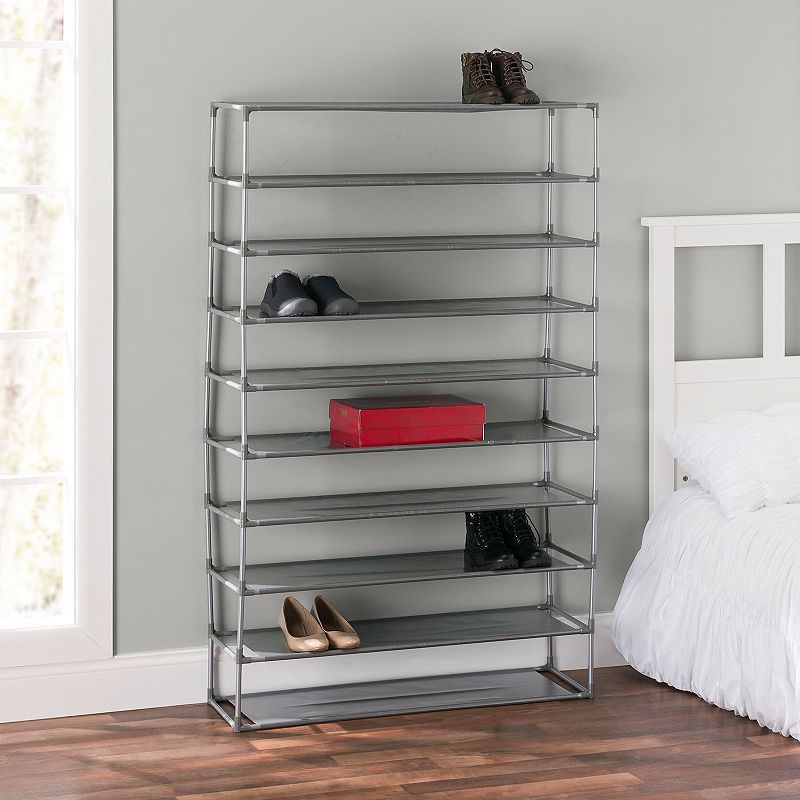 Home Basics 50 Pair Multi-Purpose Stackable Free-Standing Shoe Rack