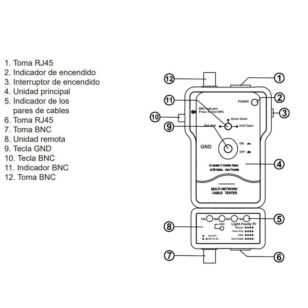 KPS Cable Tester for RJ45 and BNC KPS-CC600