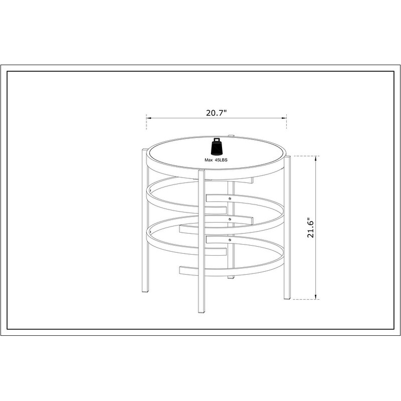 Modern Round End Table with Sintered Stone Top  Chrome/ Silver End Table for Living Room 20.67''W x 20.67''D x 21.65''H